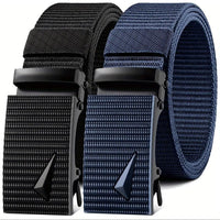 Generic Mens Durable Canvas Belt with Easy-Click Automatic Buckle - Stylish Adjustable Fit for Jeans and Casual Wear