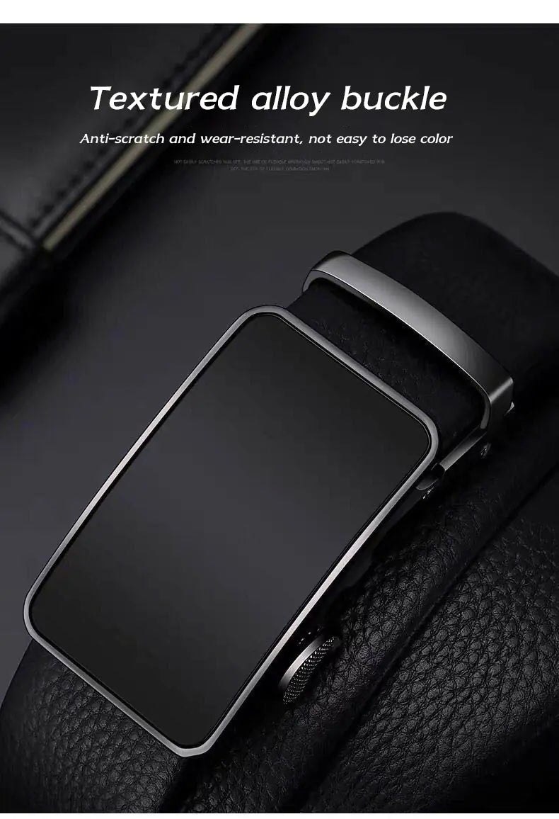 Men's Premium Cowhide Leather Belt with Smart Buckle