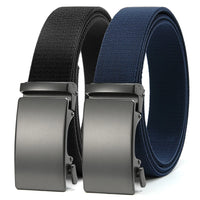Adjustable Ratchet Elastic Belts for Men - 2-Pack Nylon Web