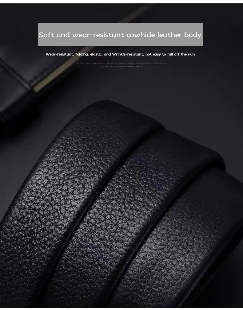 Men's Premium Cowhide Leather Belt with Smart Buckle