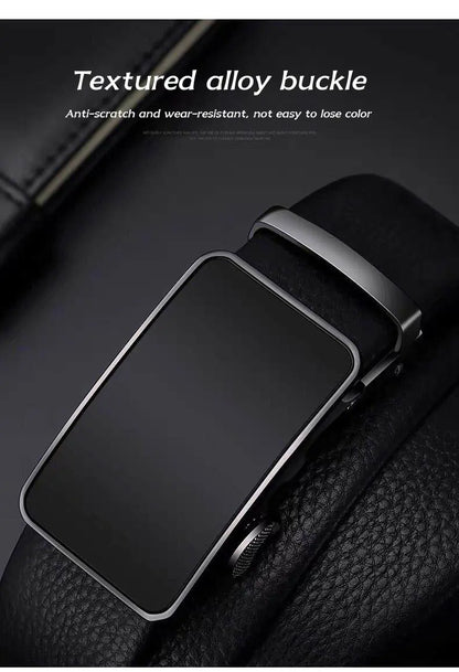 Men's Premium Cowhide Leather Belt with Smart Buckle
