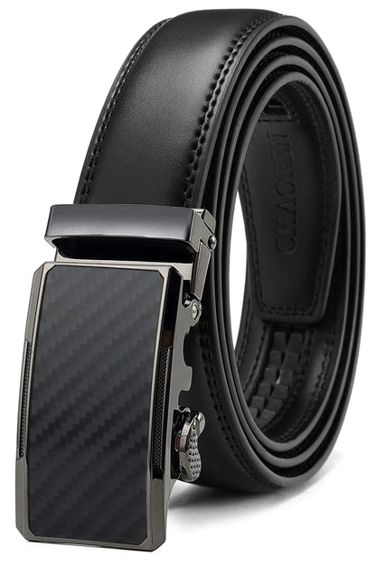 Sleek Ratchet Dress Belt for Men - Adjustable Leather Belt 1 1/4"