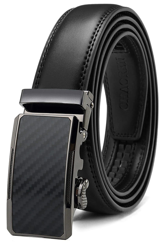 Sleek Ratchet Dress Belt for Men - Adjustable Leather Belt 1 1/4"