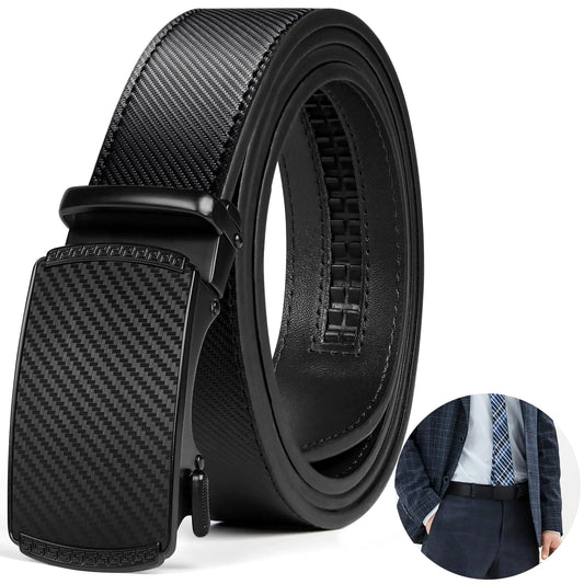 NUBILY Ratchet Leather Belt for Men with Adjustable Fit